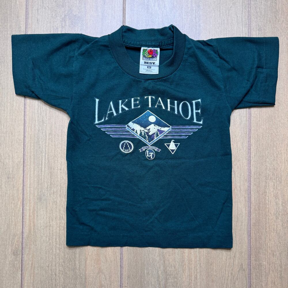 Vintage Lake Tahoe Kids T-Shirt - Fruit of the Loom BEST Graphic Tee - 2–4T